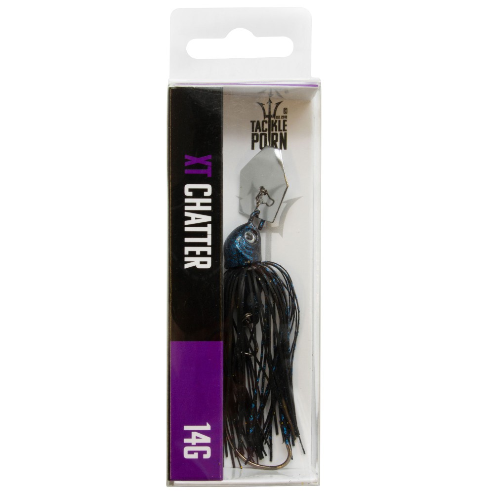 Tackle Porn XT Chatter Skirted Jig Black Bomb - 14g - 94mm - 1 Stück