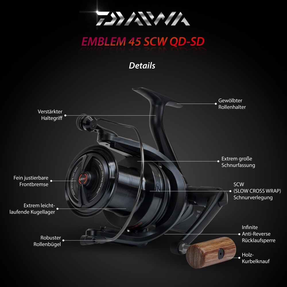 Daiwa 21 Emblem 45 SCW QD SD 700m/ 0,35mm - 4,9:1 - 645g