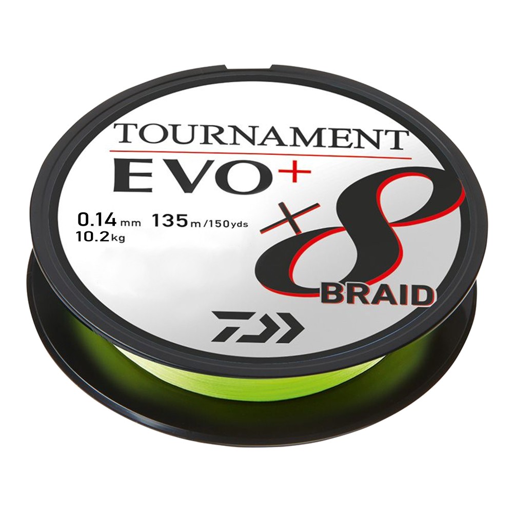 Daiwa Tournament x8 Braid Evo+ chartreuse - TK10,2kg - 0,14mm - 135m