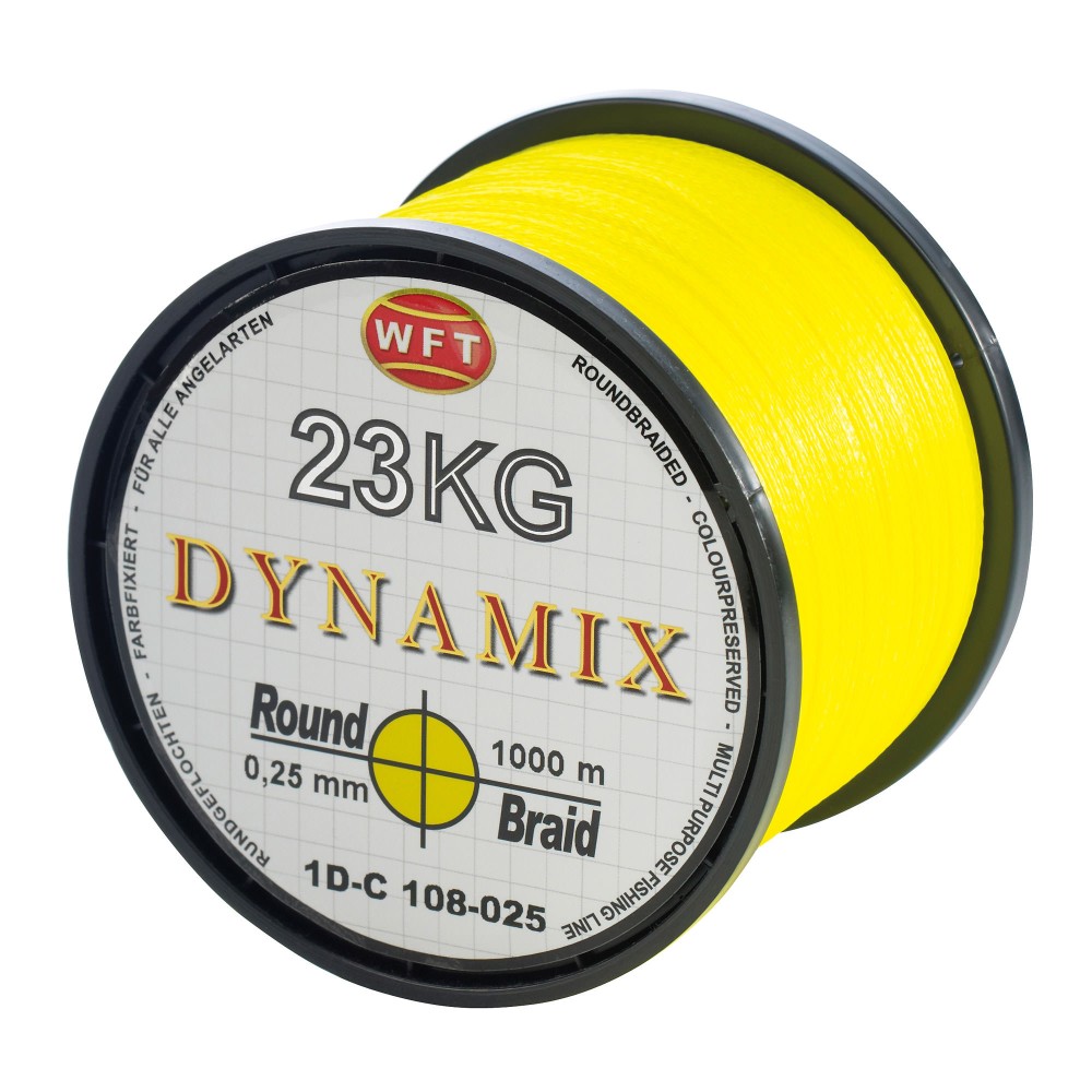WFT Round Dynamix gelb 23 KG 1000 m 0,25mm gelb - TK23kg - 0,25mm - 1000m