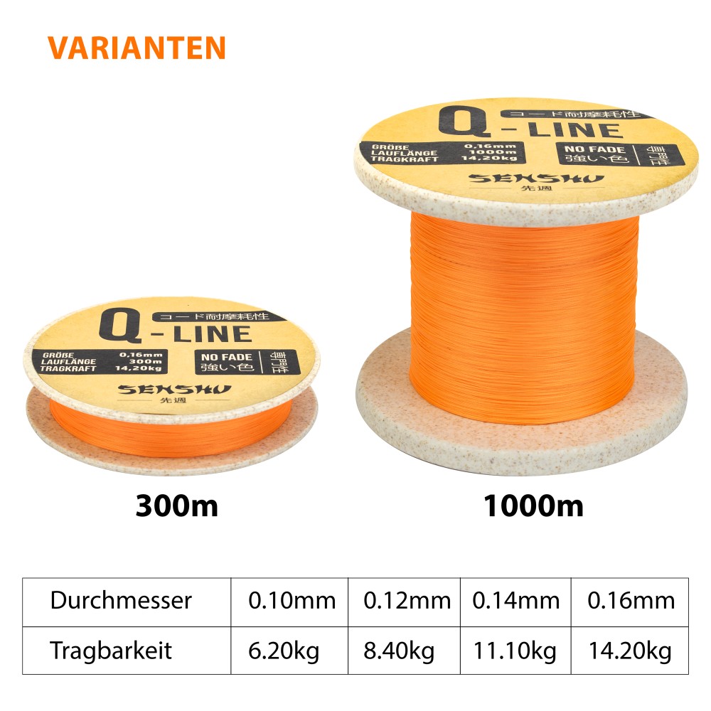 Senshu Q-Line 0,12mm - orange - 300m