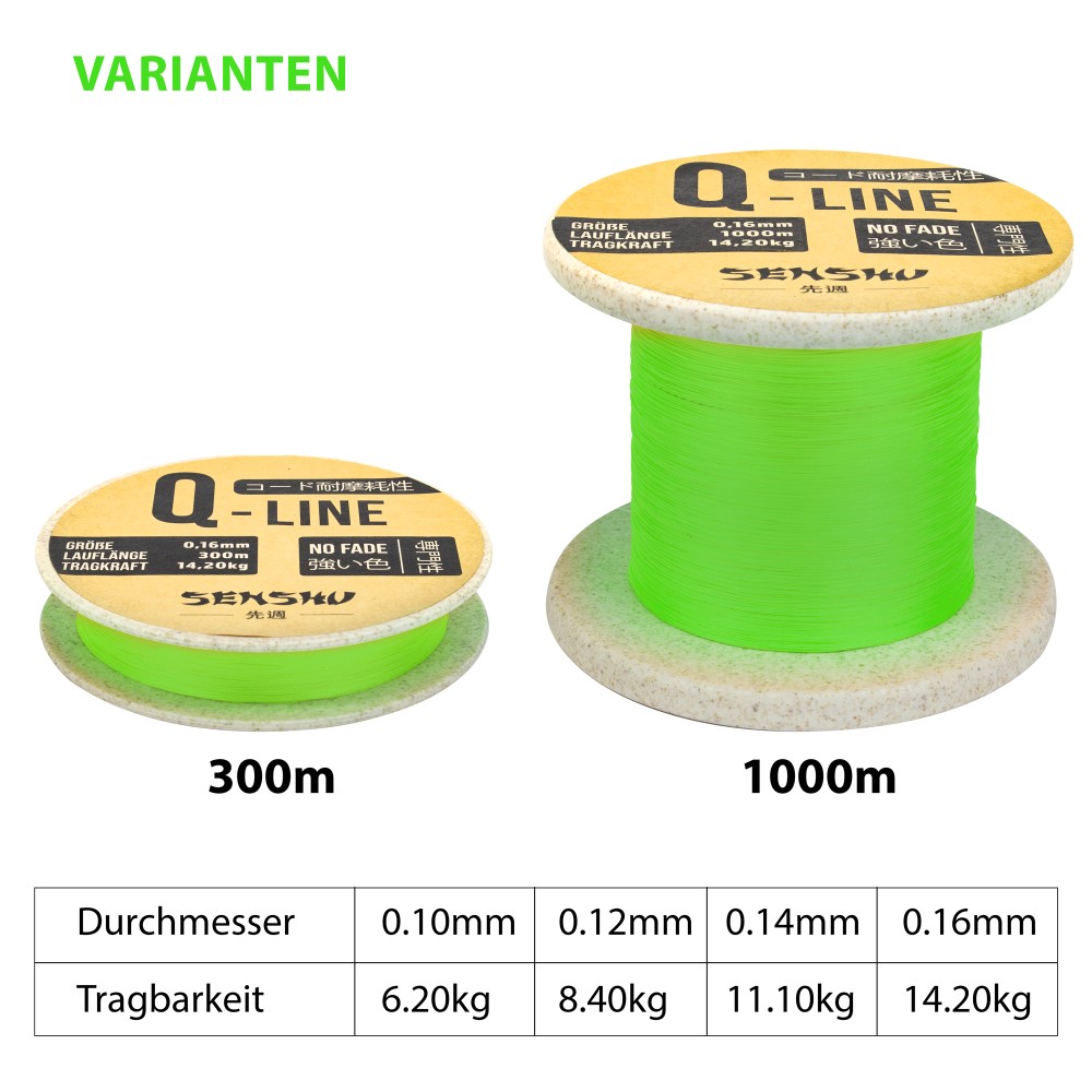 Senshu Q-Line 0,10mm - lime green - 300m