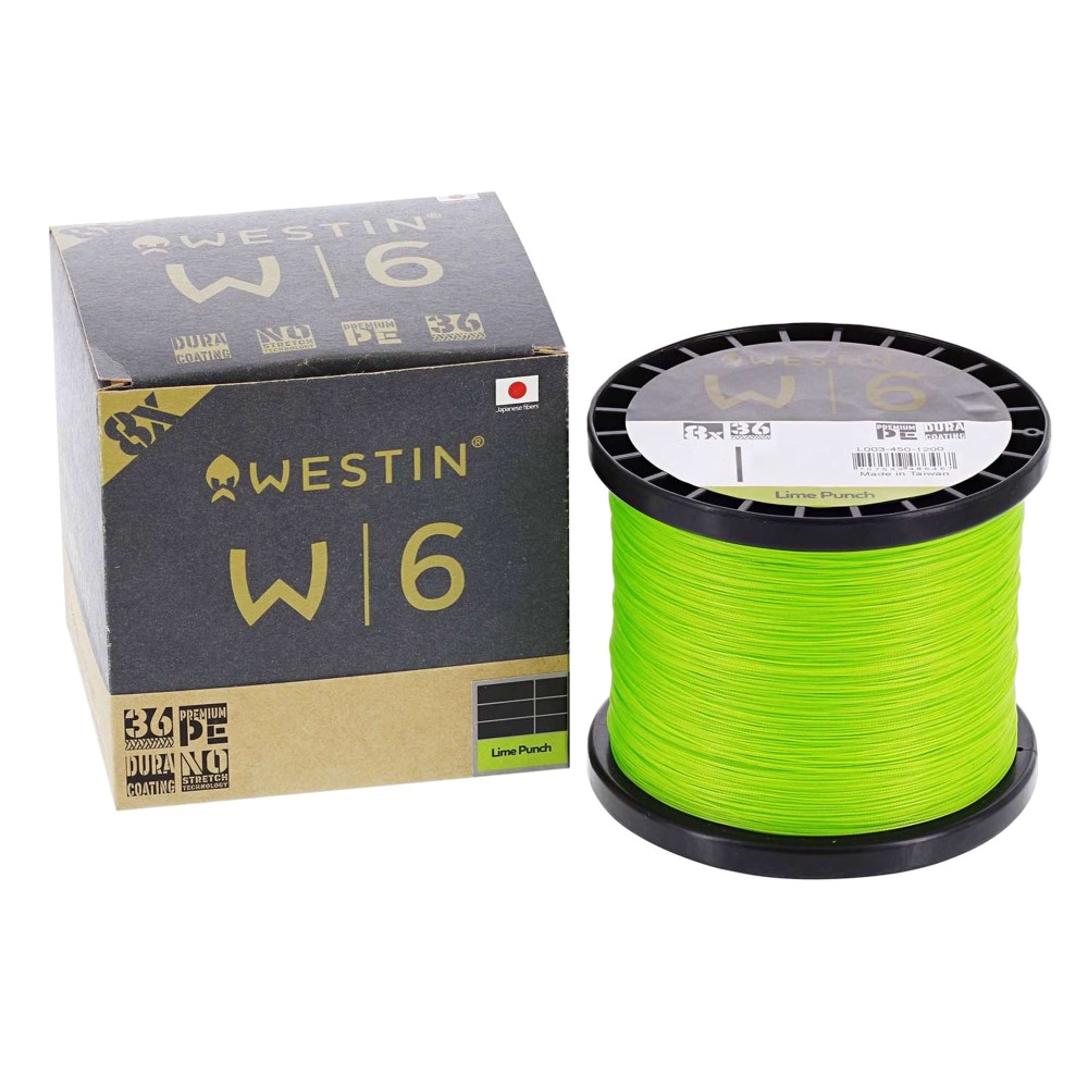 Westin W6 8 Braid Lime Punch Geflochtene Schnur 1500m - TK5,5Kg - 0,128mm