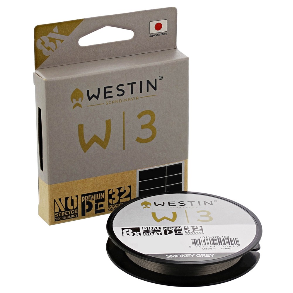 Westin W3 8 Braid Smokey Grey 150m - TK3,0kg - 0,08mm