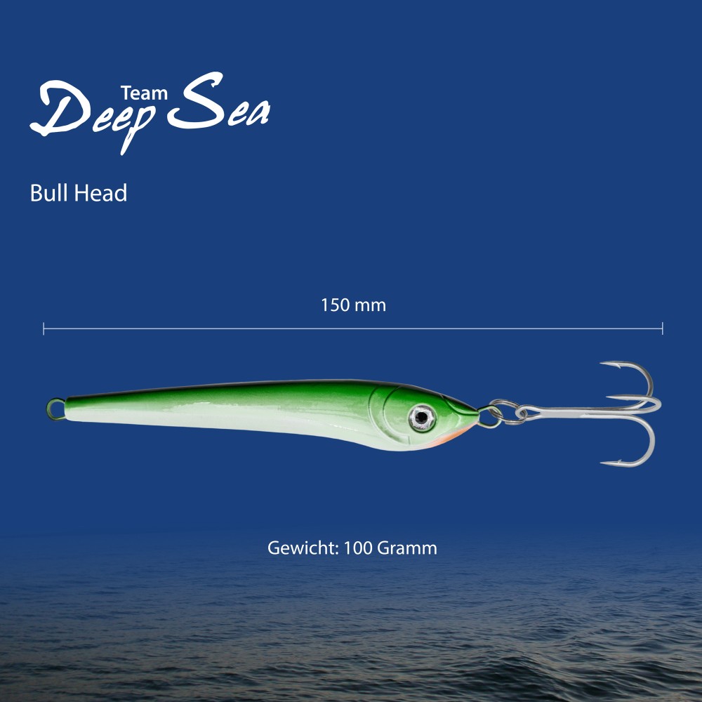 Team Deep Sea Bull Head 100g - Sandaal Grün - 1 Stück