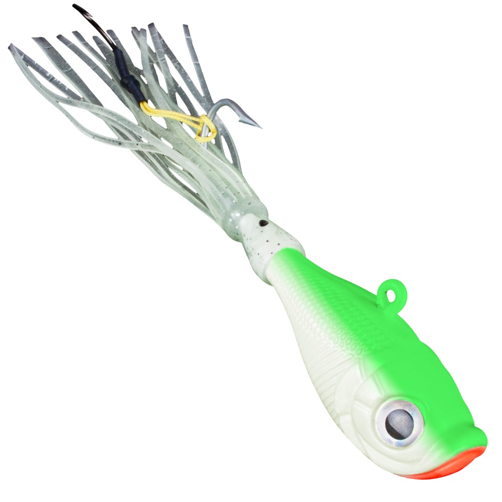 Team Deep Sea Flatter Jig Pilker 225g - Green Yellow - 1 Stück