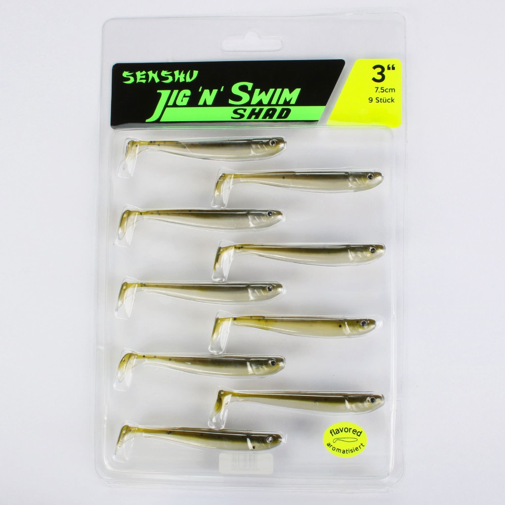 Senshu Jig 'n' Swim Shad 7.5cm - Pumpkin Police - 2g - 9 Stück