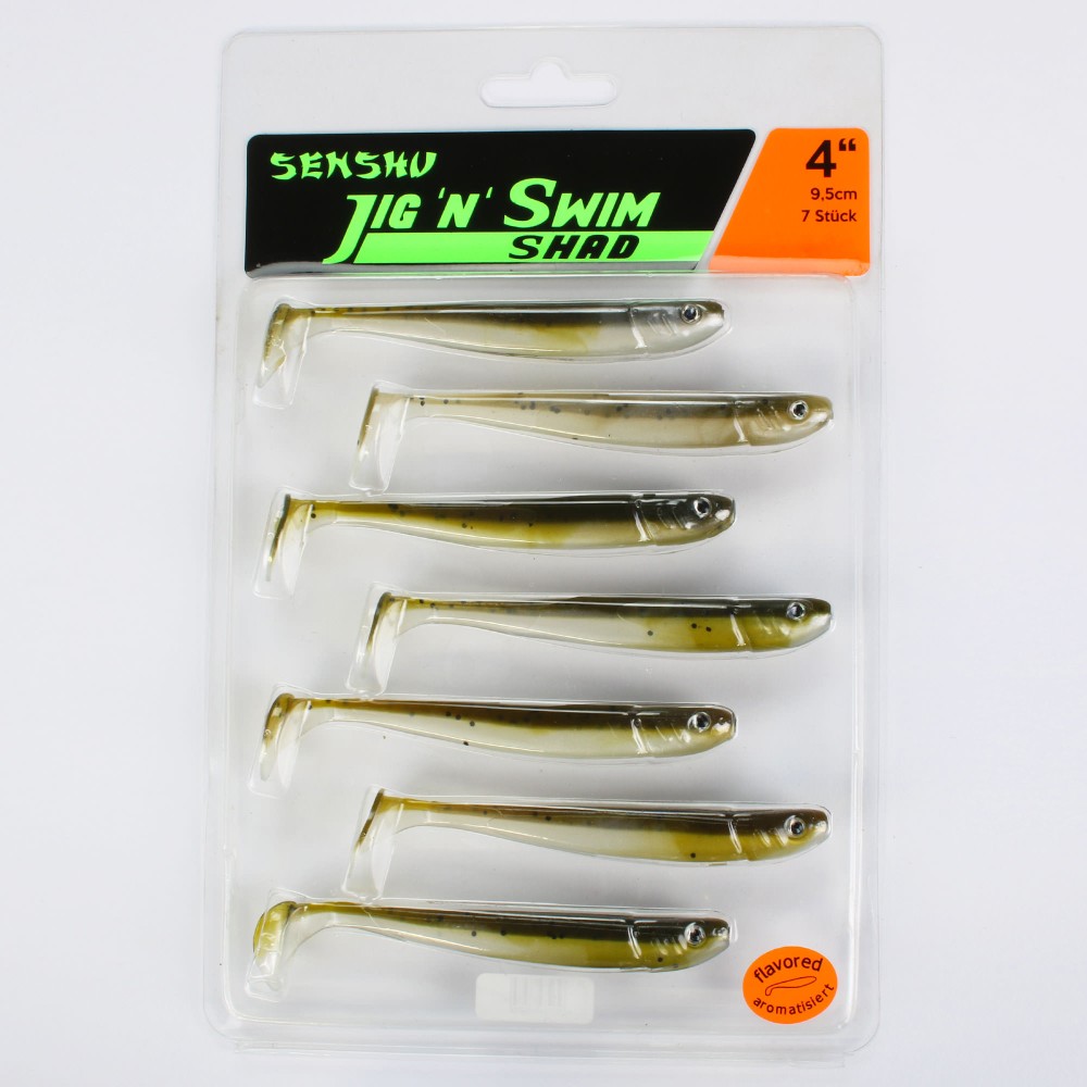 Senshu Jig ´n´ Swim Shad 9.5cm - Pumpkin Police - 6g - 7 Stück