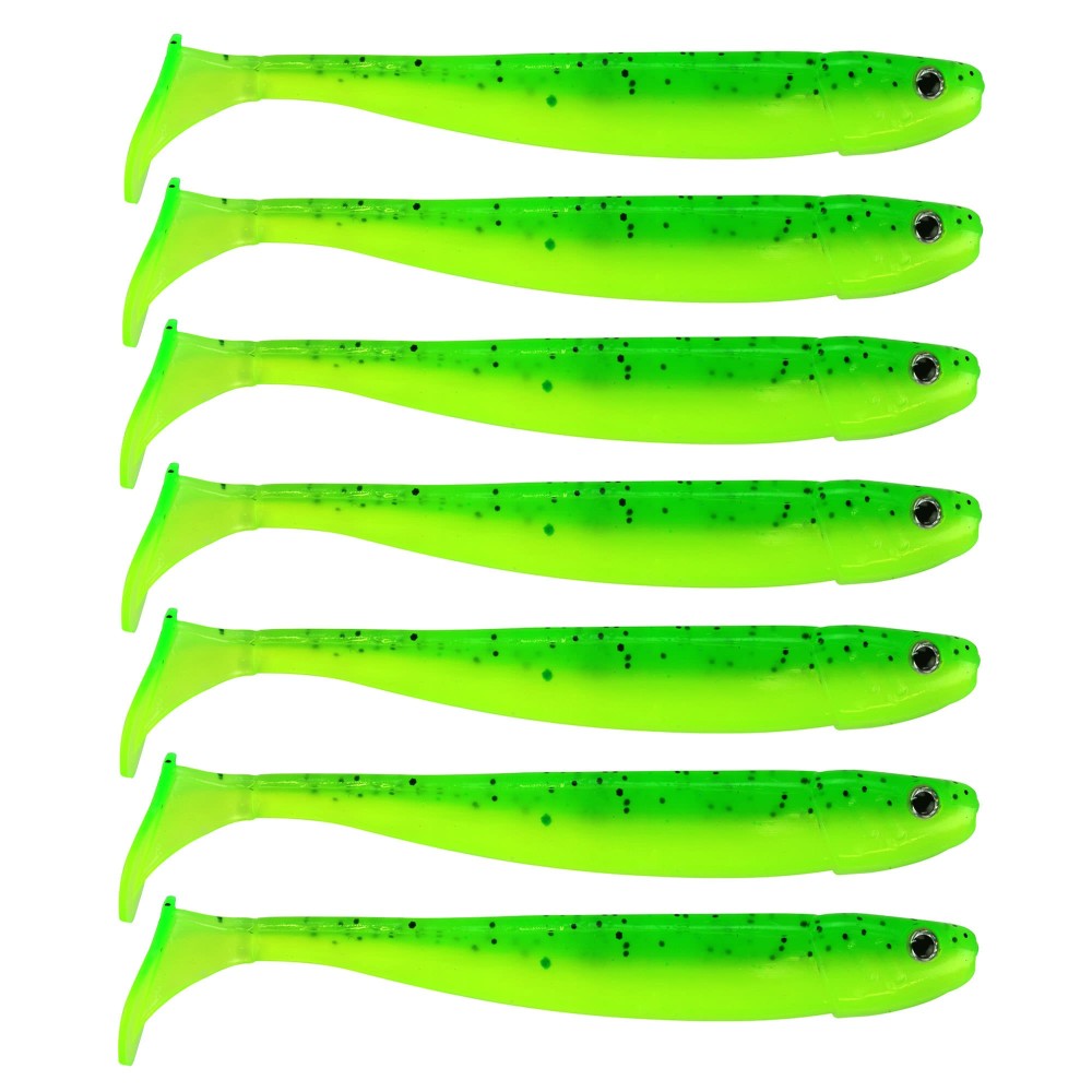 Senshu Jig ´n´ Swim Shad 9.5cm - UV Chartreuse Bandit - 6g - 7 Stück