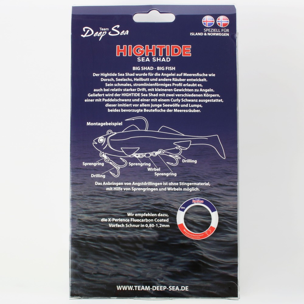 Team Deep Sea Hightide Sea Shad - der Meeresangel Gummifisch 200g - UV Rotbarsch