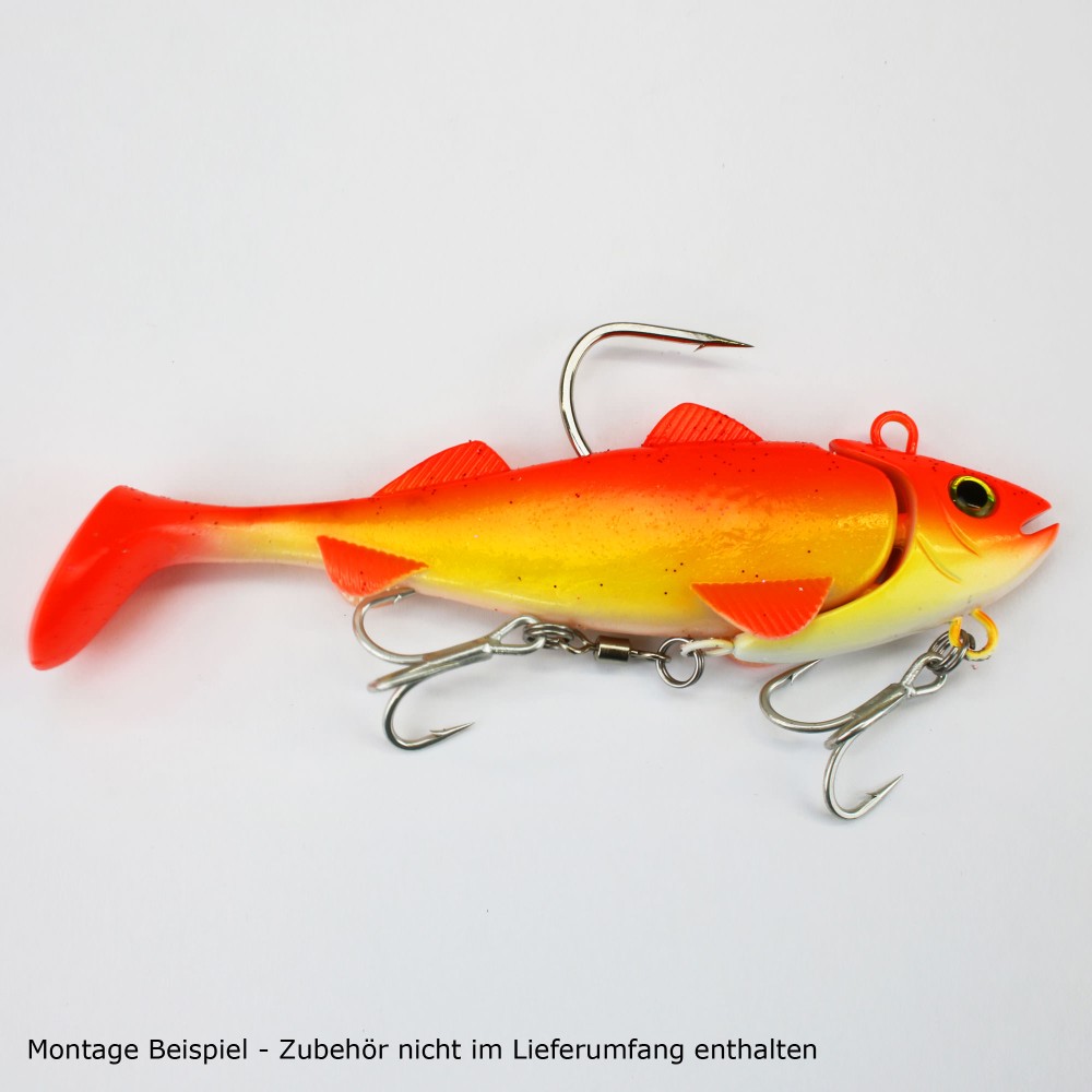 Team Deep Sea Hightide Sea Shad - der Meeresangel Gummifisch 200g - UV Rotbarsch