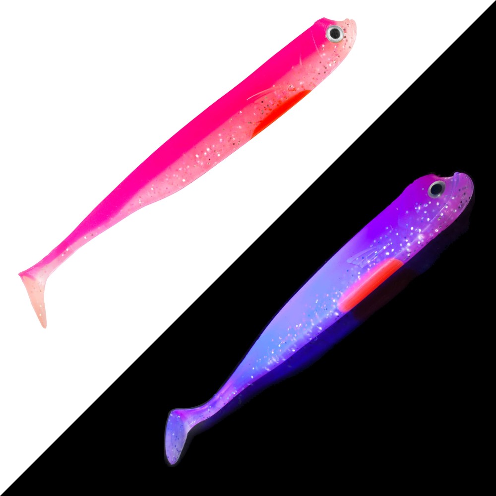 Roy Fishers Der Zander Gummifisch 8cm - UV Pink - 6g - 6 Stück