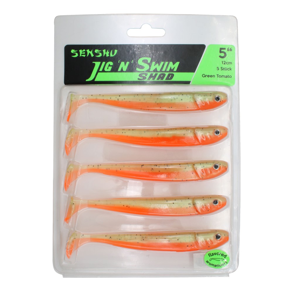 Senshu Jig ´n´ Swim Shad 12cm - Green Tomato - 10g - 5 Stück