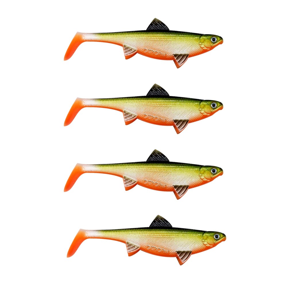 Senshu Real Fin Shad Gummifische 8cm - Orange Belly - 4g - 4 Stück