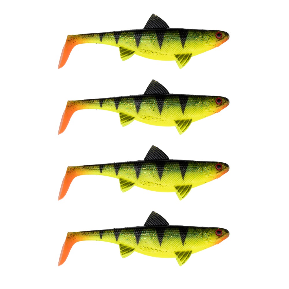 Senshu Real Fin Shad Gummifische 8cm - Shiny Tiger - 4g - 4 Stück