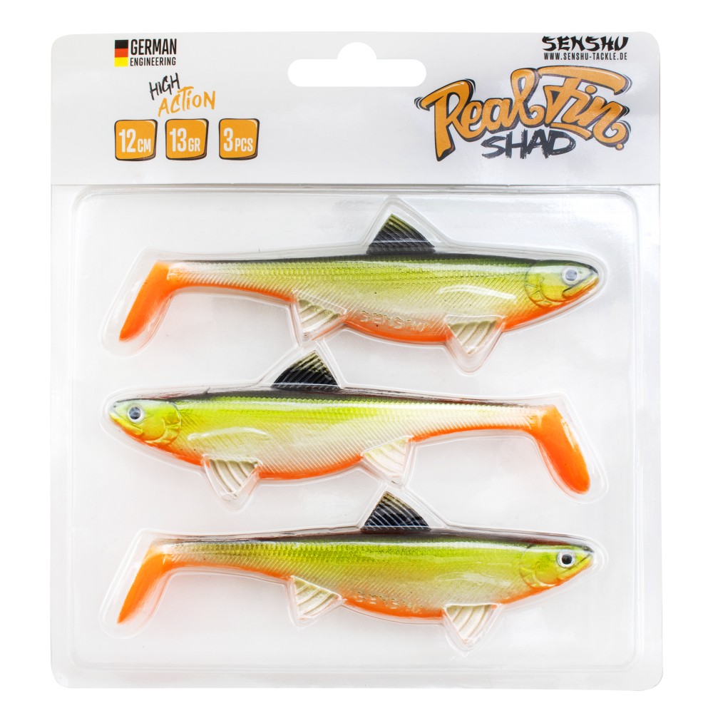 Senshu Real Fin Shad Gummifische 12cm - Orange Belly - 13g - 3 Stück