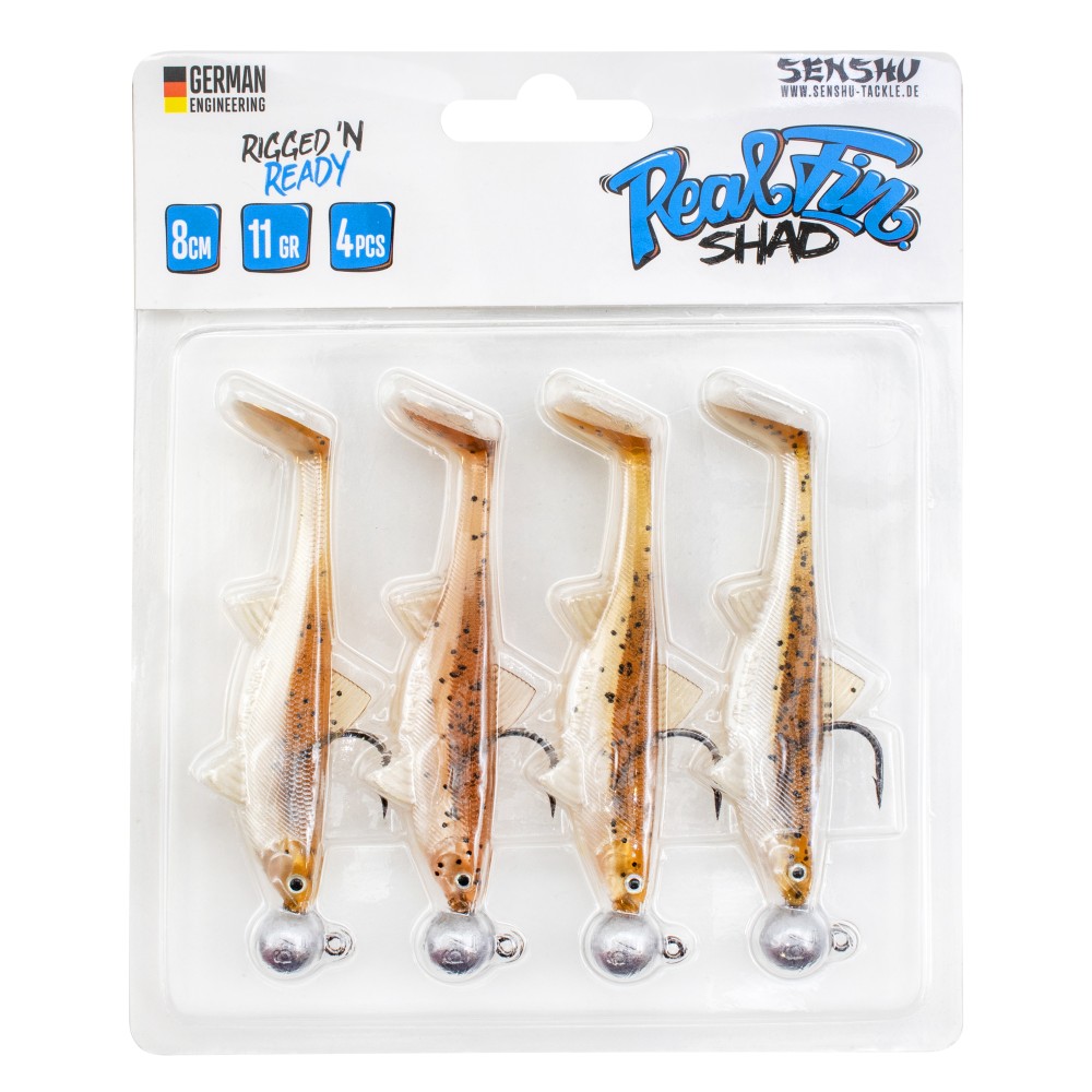 Senshu Real Fin Shad Ready2Catch Gummifische 8cm - Magic Motoroil - 11g - 4 Stück