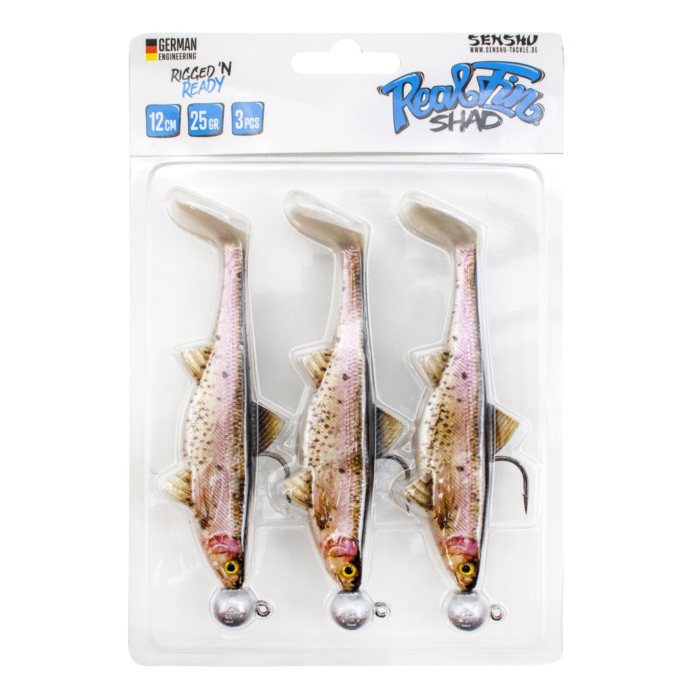 Senshu Real Fin Shad Ready2Catch Gummifische 12cm - Rainbow Trout - 25g - 3 Stück