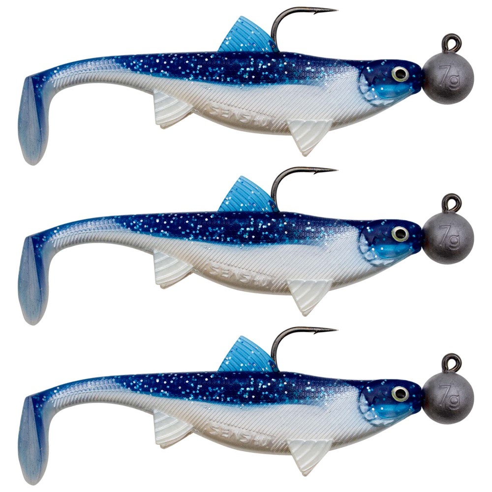 Senshu Real Fin Shad Ready2Catch Gummifische 12cm - Flaky Blue - 25g - 3 Stück