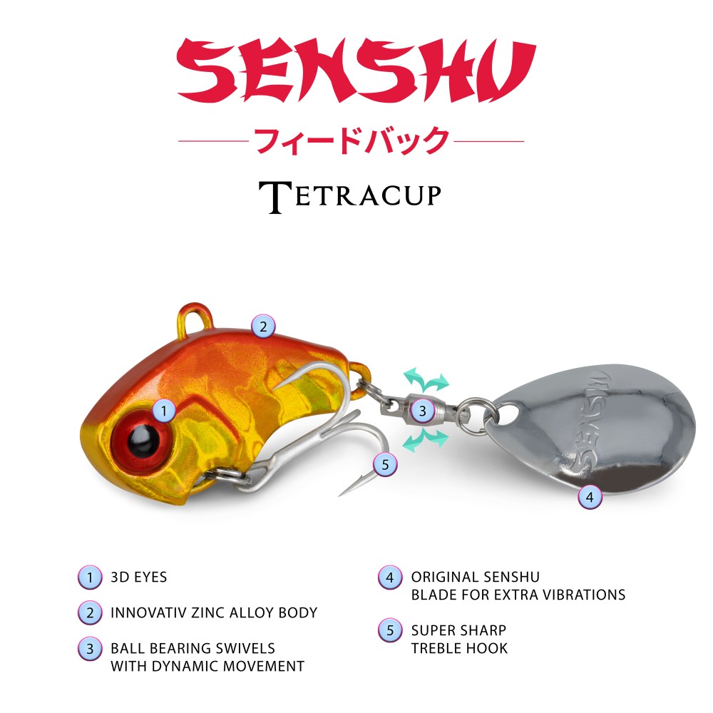 Senshu Tetracup 10g - orange/gold - 65mm - Hakengröße 6