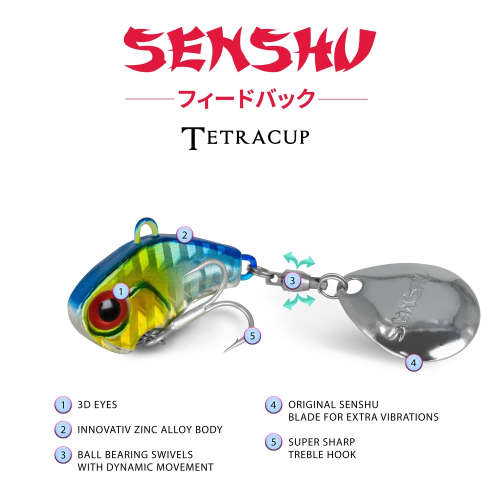 Senshu Tetracup 16g - blau /silber - 65mm - Hakengröße 6