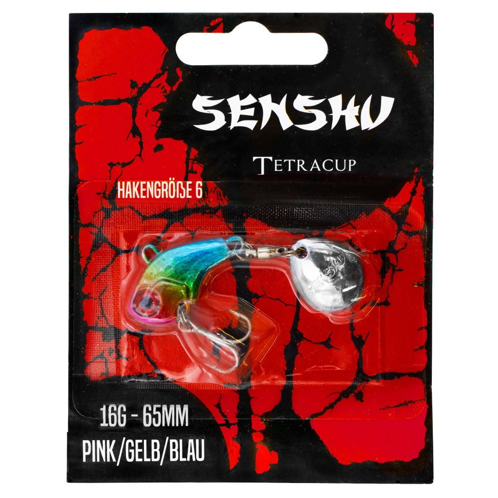 Senshu Tetracup 16g - pink/gelb/blau - 65mm - Hakengröße 6