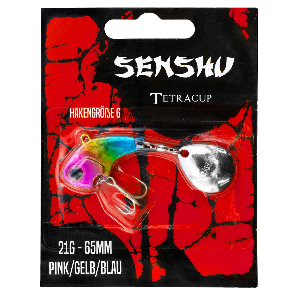 Senshu Tetracup 21g - pink/gelb/blau - 65mm - Hakengröße 6