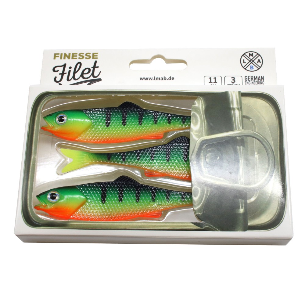 LMAB Finesse Filet Gummifisch 11cm - Firetiger, 3 Stück