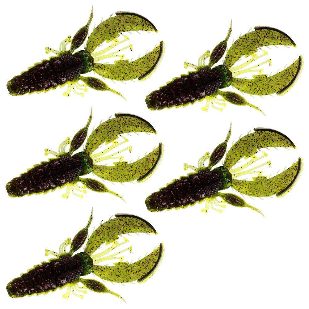 Westin CreCraw Creaturebait 8,5cm - Black/Chartreuse - 7g - 5Stück