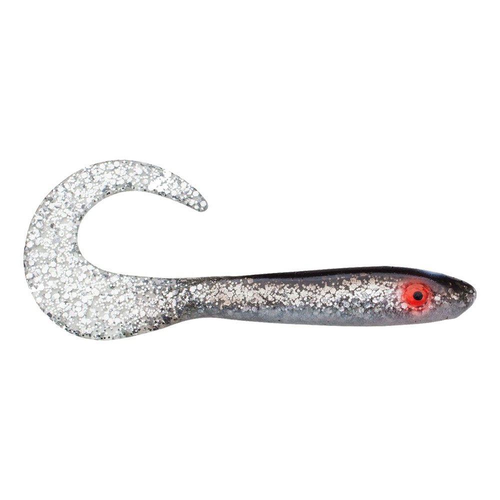 Svartzonker Sweden McRubber Tail Twister 11cm - Black Silver Glitter - 4.5g - 10 Stück