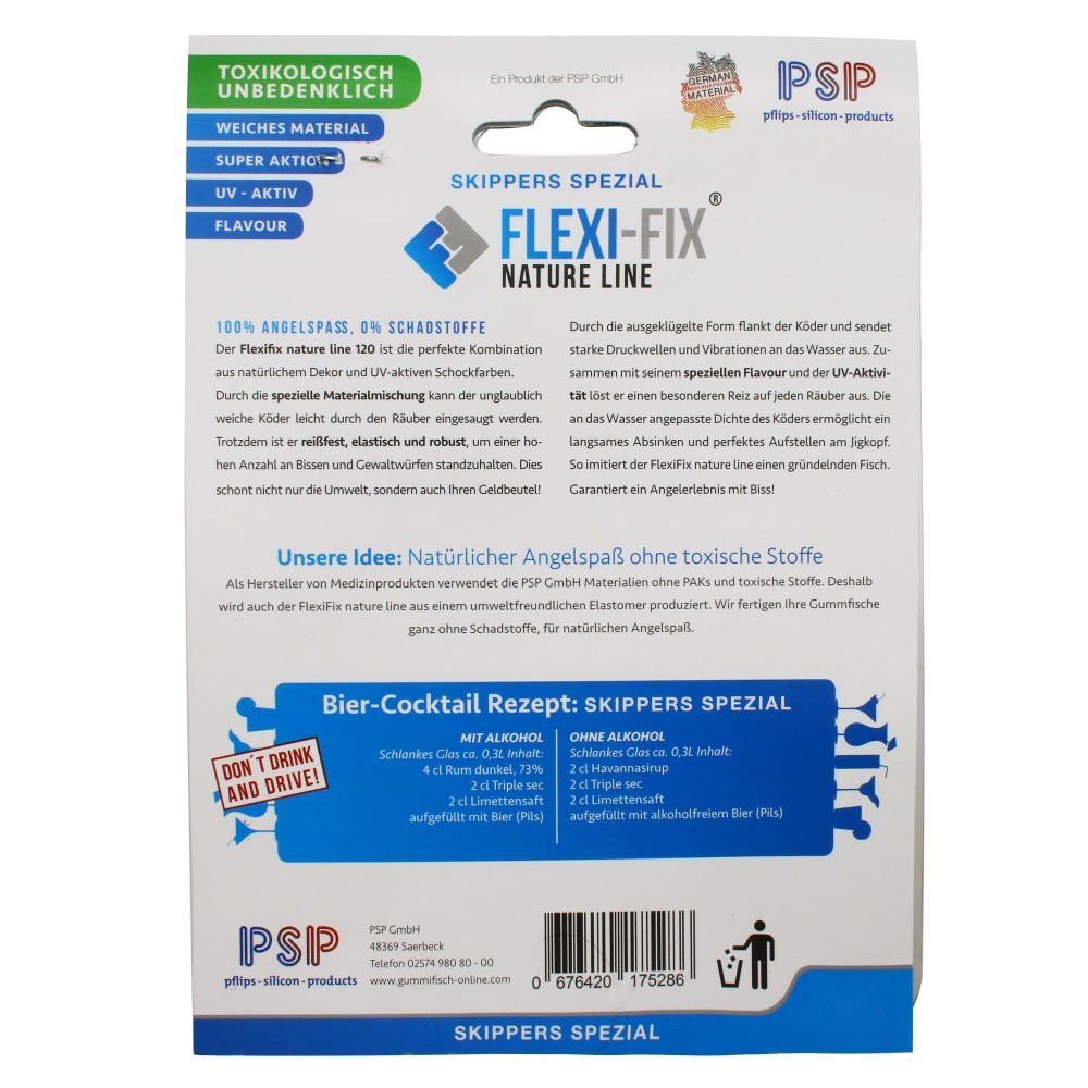 FlexiFix Natureline Gummifische 90mm, 8 Stück, Skippers Spezial