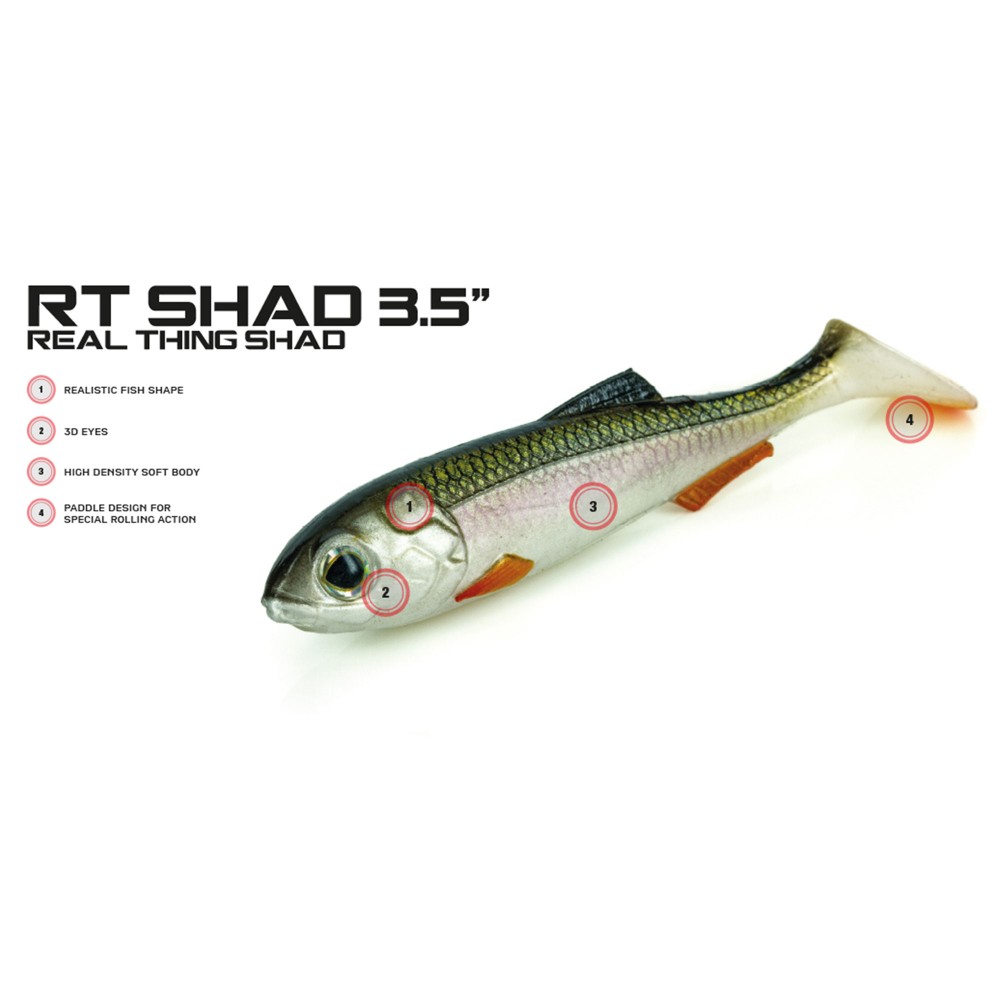 Molix Real Thing Shad Gummifisch 9,00cm - UV Clear Chart Multicolor Flake