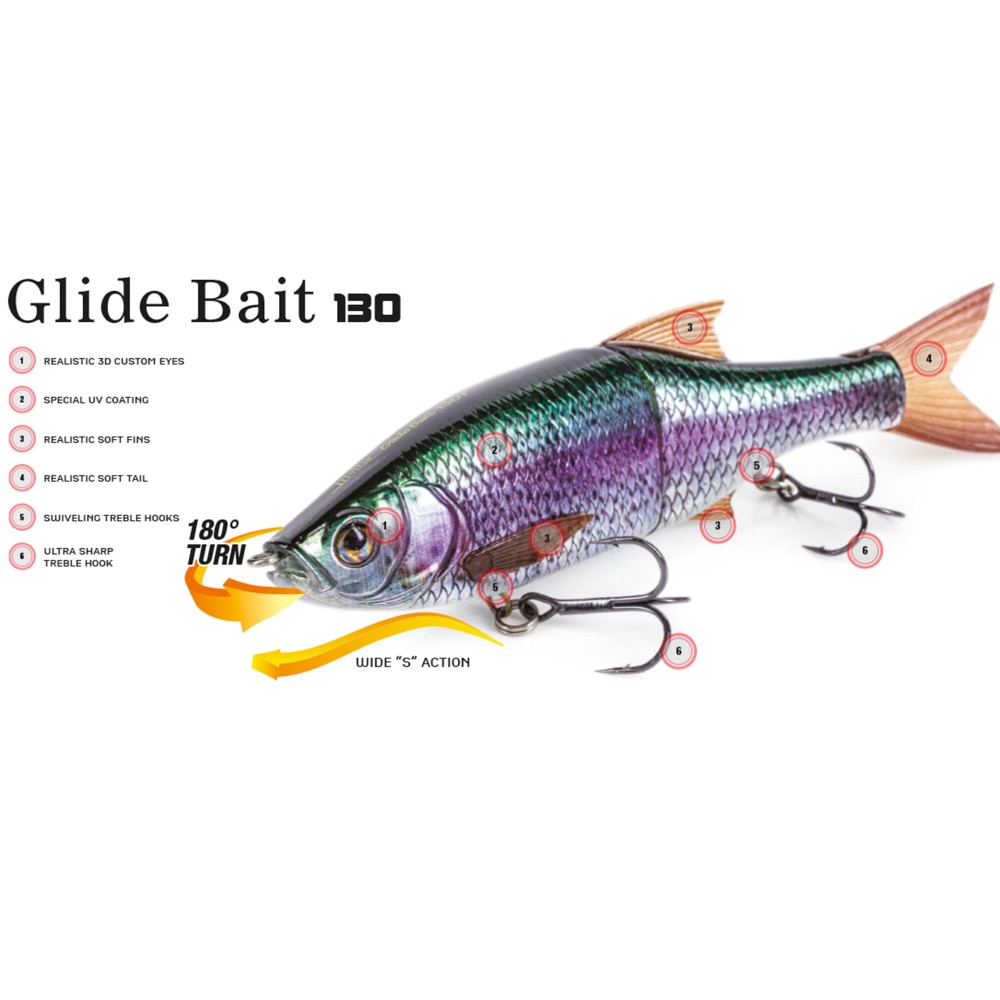 Molix Glide Bait 130 - Swimbait 13,0cm - Dark Gill Orange Belly