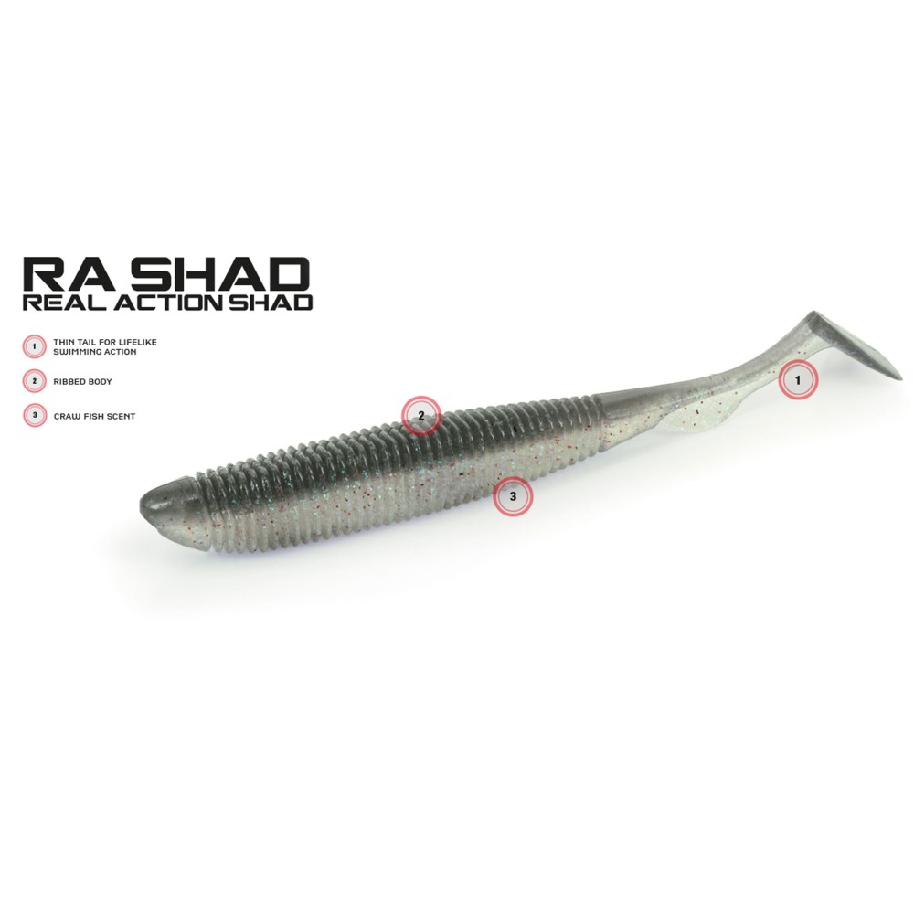 Molix RA Shad Gummifisch 9,65cm - UV Orange Tail