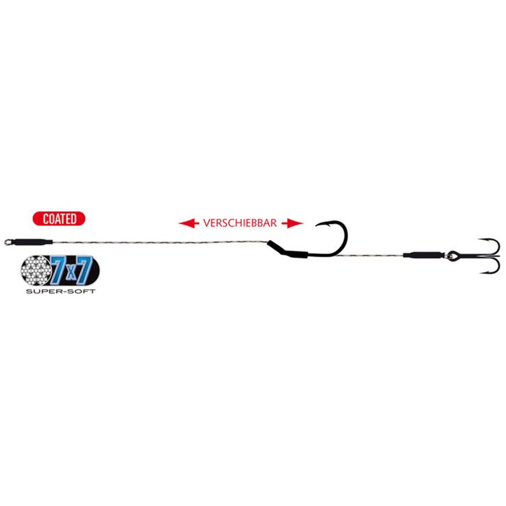 Jenzi Flexible Single Hook Float Rig - Köderfischsystem Gr.2+2/0 - 60cm - 12Kg - 1 Stück