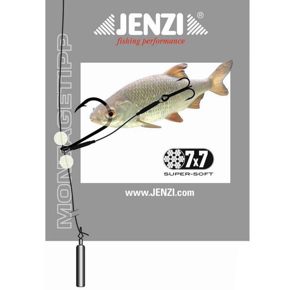 Jenzi 7x7 Drop-Shot Rig mit Offset-Haken und Stinger - Finesse Rig Gr.1/0 - 40cm+60cm - 1 Stück