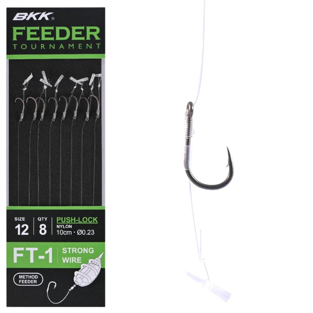 BKK Feeder Tournament Push Lock Rigs 10cm - 8Stück - Gr.12