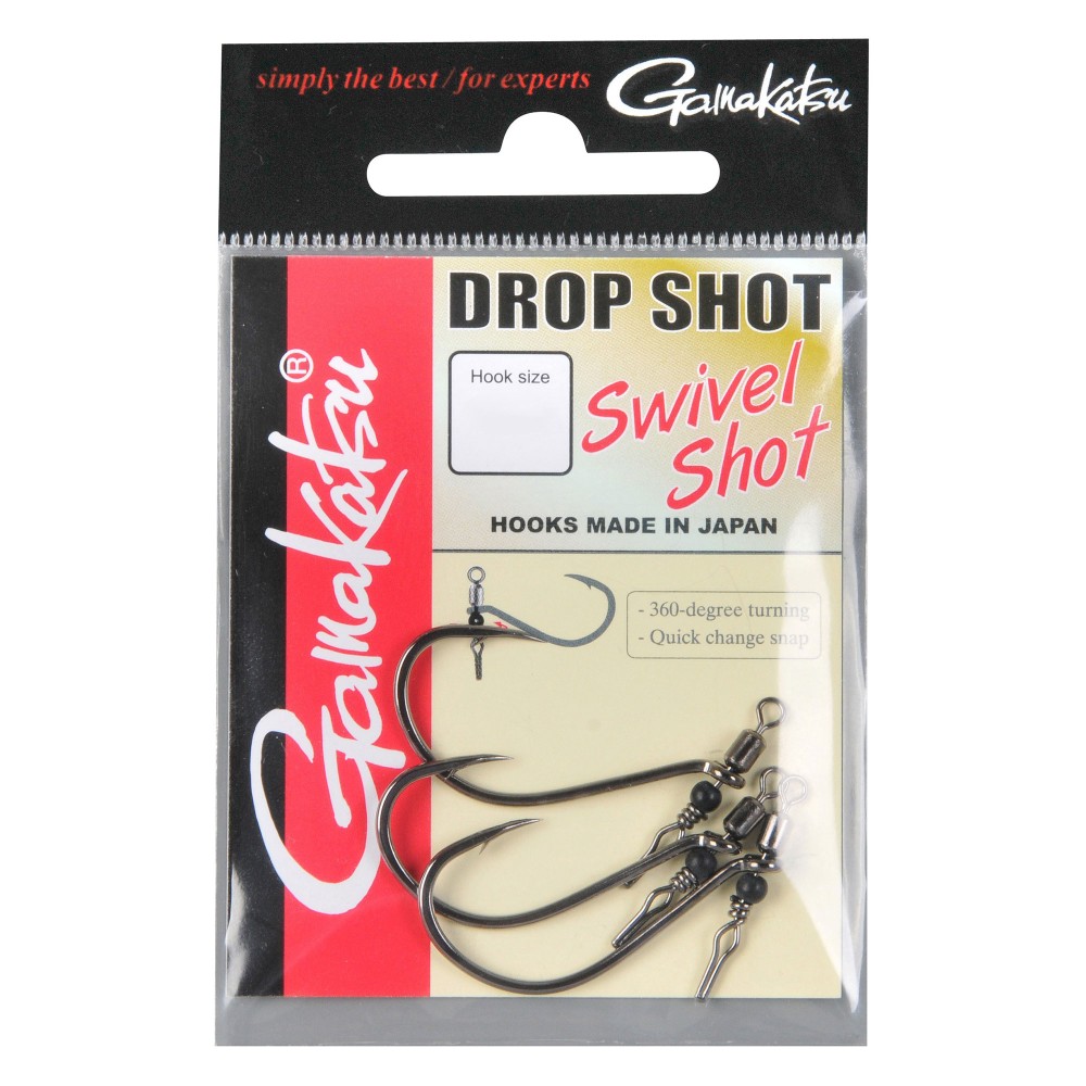 Gamakatsu Swivel Shot - DropShot Haken NS Black - Gr.2 - 3Stück