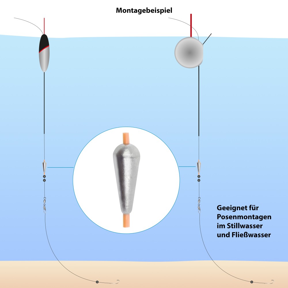 Fishdream Tropfenblei Sortiment Champion II 50 Stück 1-5g