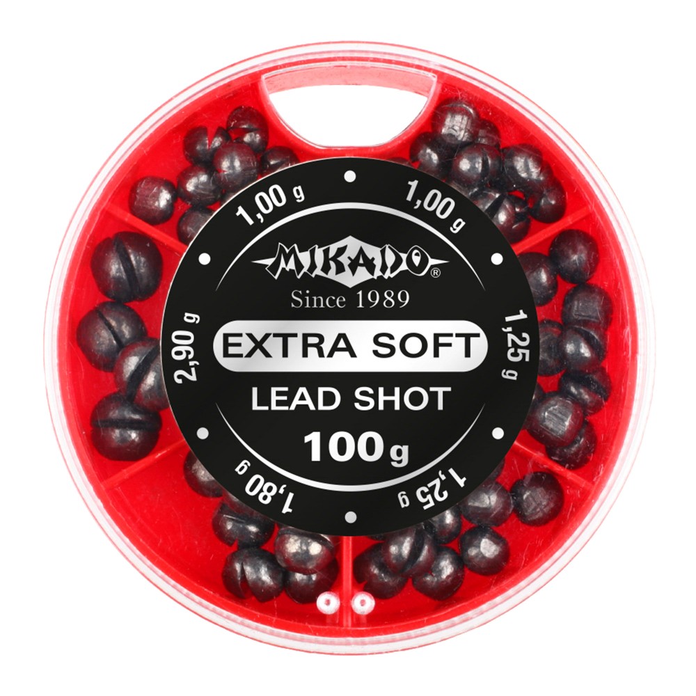 Mikado Schrotblei Verteiler Box - Spalt-Klemmblei groß - 100g